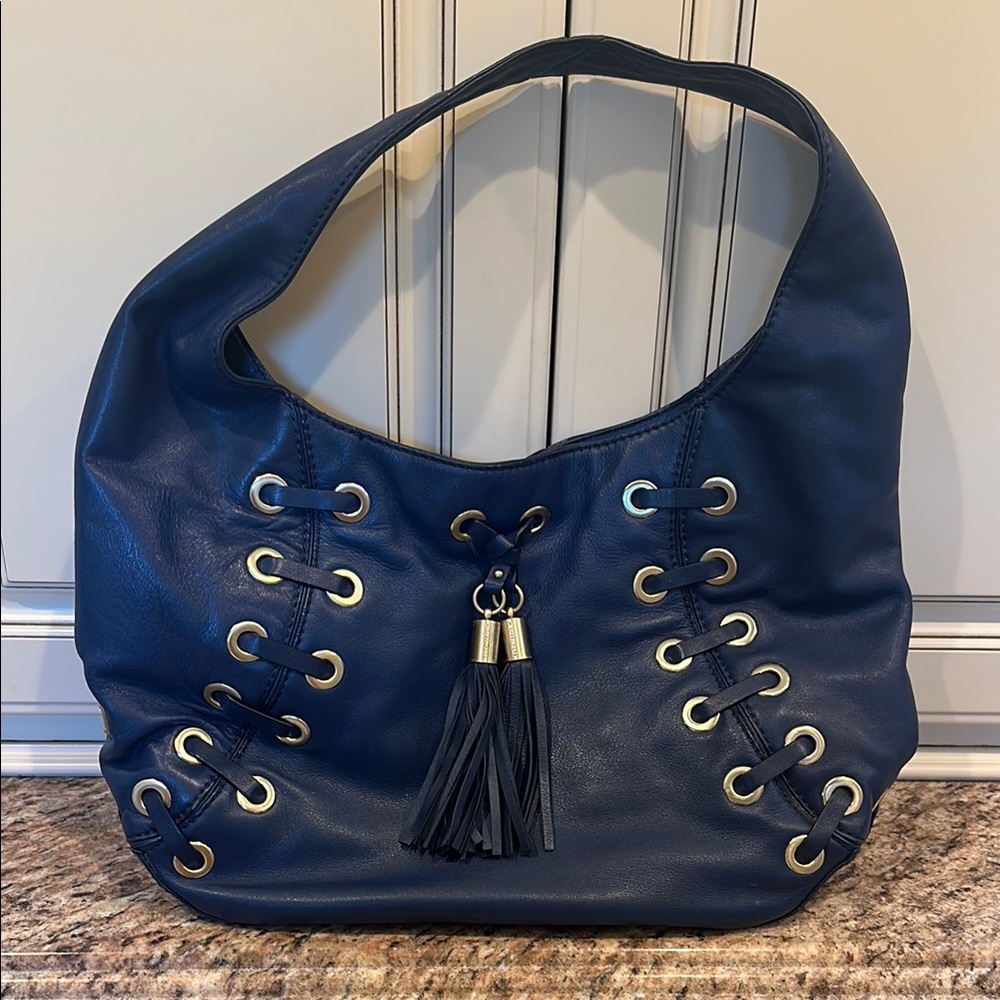 MICHAEL Michael Kors Blue Hobo with Tassel and Lace-Up Design